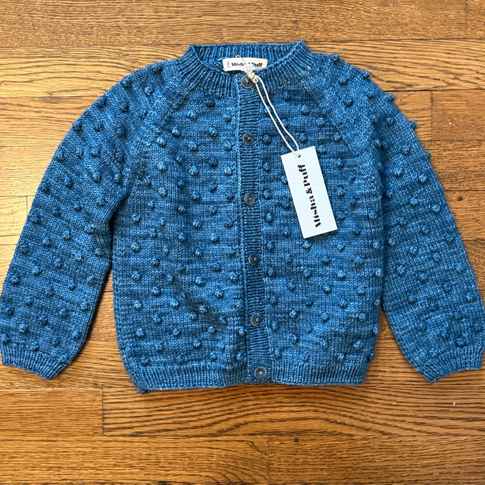 Misha and Puff Popcorn Cardigan NWT